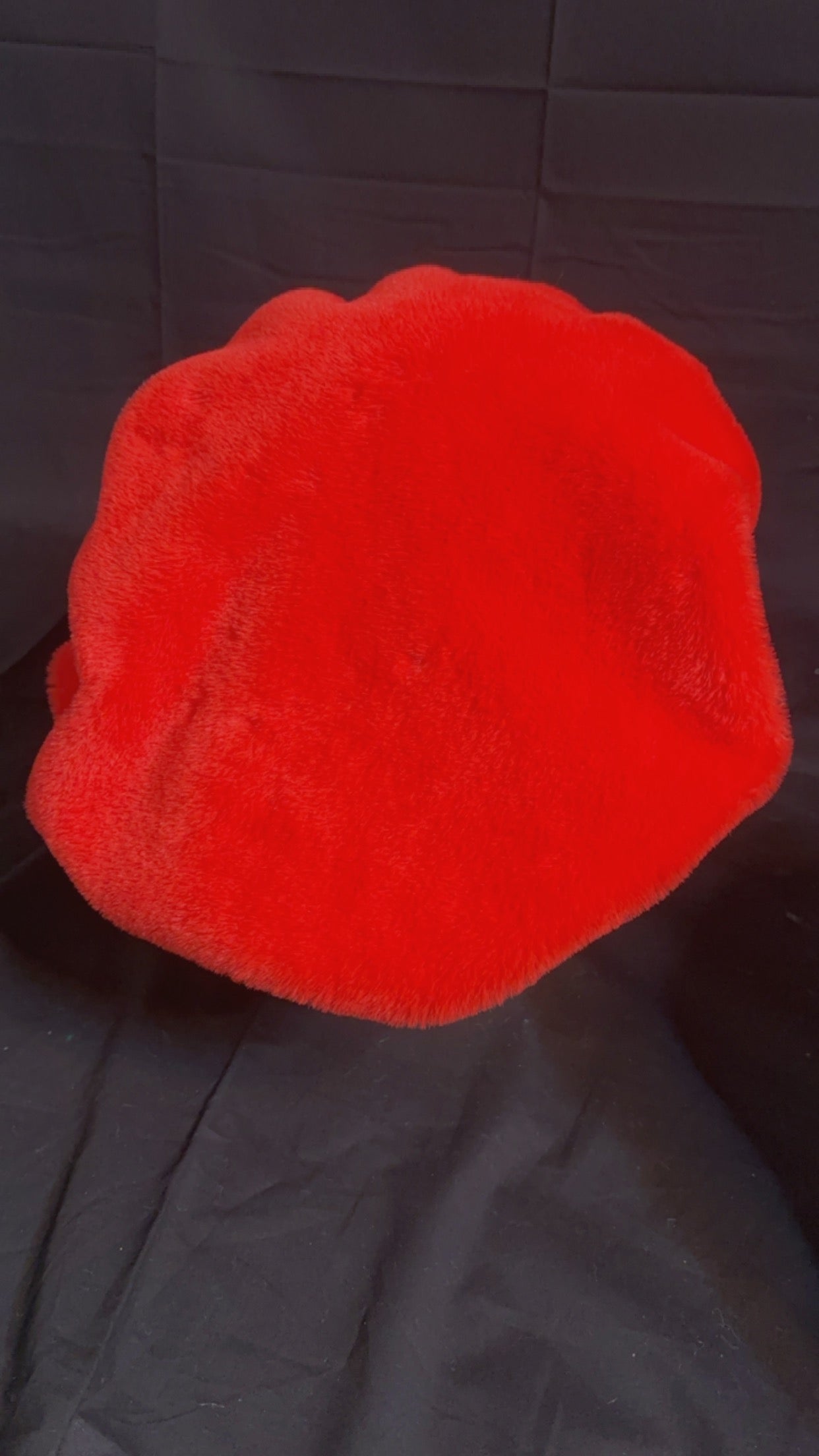 Red Furry Bonnet