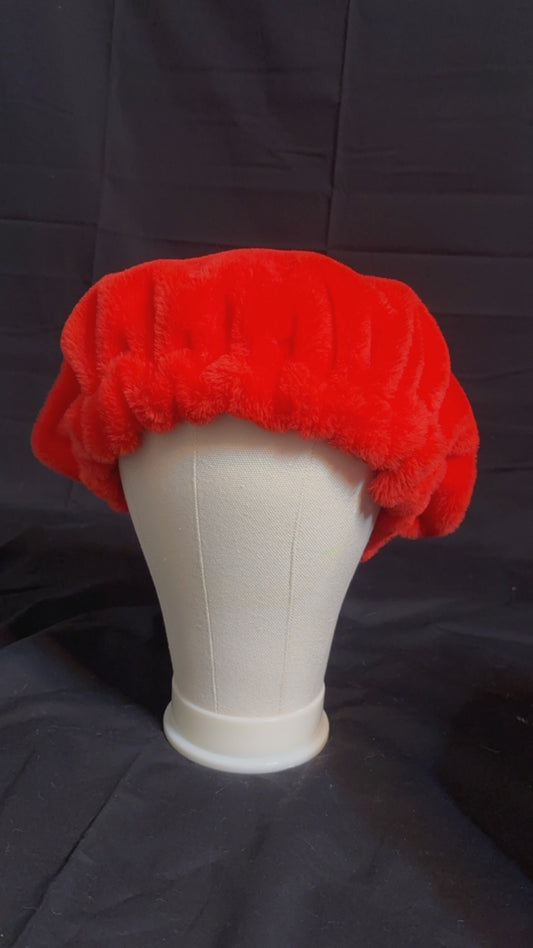 Red Furry Bonnet